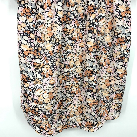 LOFT Floral Button Down Roll Tab Sleeve Dress - Picture 5 of 8